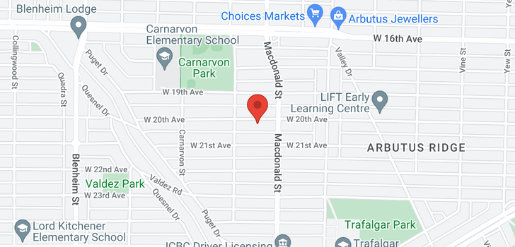 map of 2848 W 20TH AVENUE